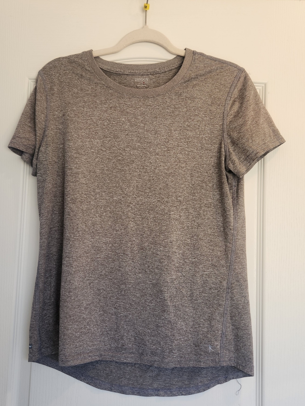 Danskin Now Heathered Gray Short Sleeve Crewneck Tee L EUC
